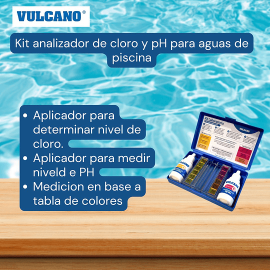 Kit Mantencion Piscina triple Cloro, Boya y Tester - Vulcano
