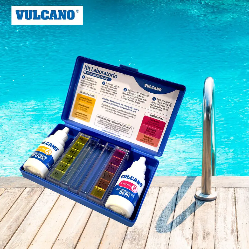 Kit Mantencion Piscina triple Cloro, Boya y Tester - Vulcano 5