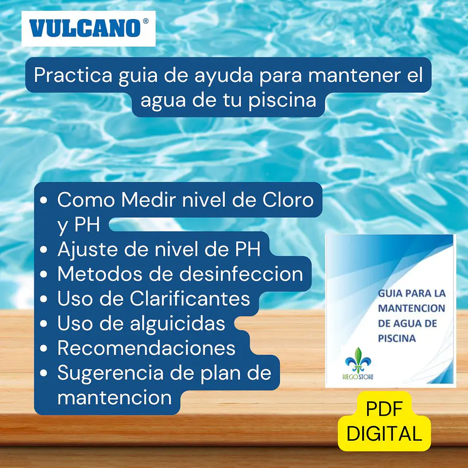 Kit Mantencion Piscina triple Cloro, Boya y Tester - Vulcano 8