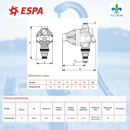 Controlador Elec. Presion Pressdrive 05 2 HP - ESPA