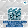 Codo 20 mm PVC Hidraulico 90 grados a Pegar Bolsas
