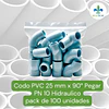 Codo 25 mm PVC Hidraulico 90 grados a Pegar Bolsas