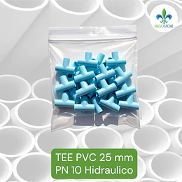 Tee 25 mm PVC Hidraulico a Pegar PN10 en Bolsas