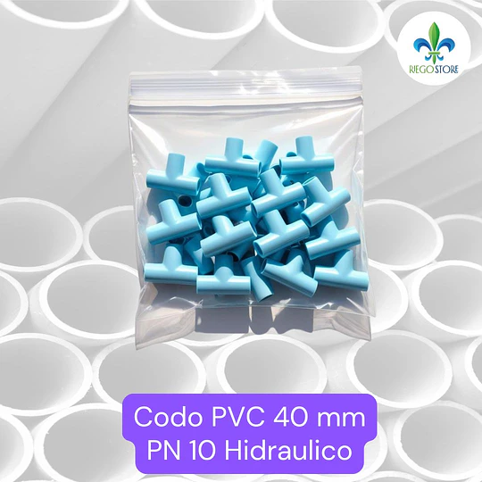 Tee 40 mm PVC Hidraulico a Pegar PN10 en Bolsas