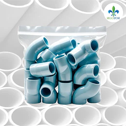 Codo 50 mm PVC Hidraulico 90 grados a Pegar Bolsas