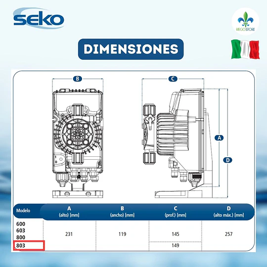 Bomba Dosificadora TEKNA EVO 803 AKS 220 v - SEKO