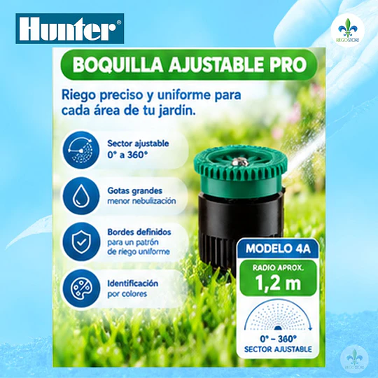Kit Aspersor Hunter Pro-Spray 02 + Boquilla Ajustable Pro