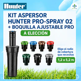 Kit Aspersor Hunter Pro-Spray 02 + Boquilla Ajustable Pro