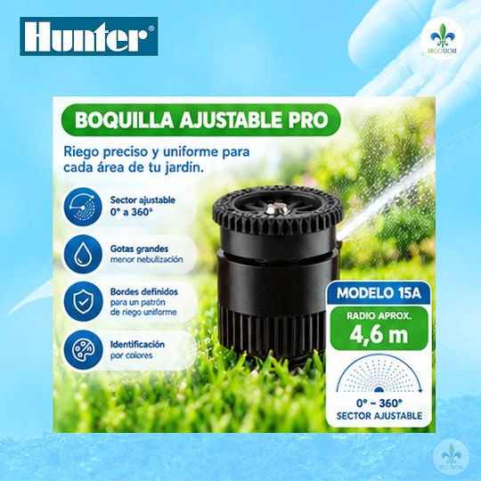 Kit Aspersor Hunter Pro-Spray 02 + Boquilla Ajustable Pro