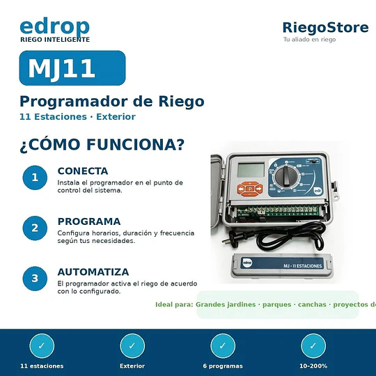PROGRAMADOR MJ 11 ESTACIONES - EXTERIOR - EDROP
