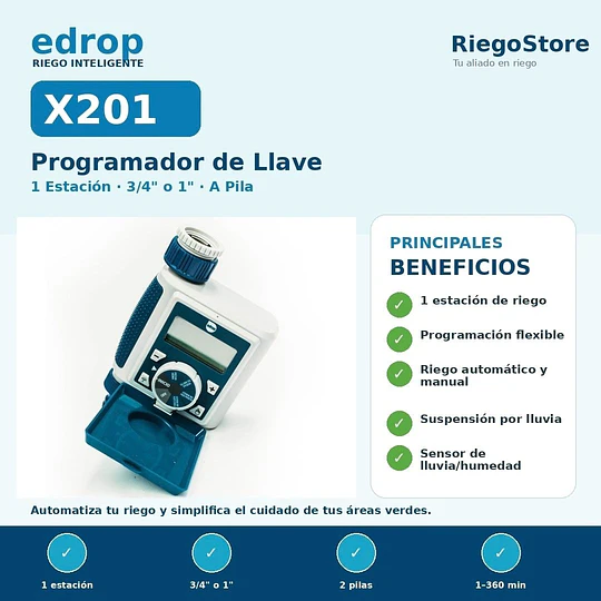 Programador para llave X201 3/4 1 estacion a pila