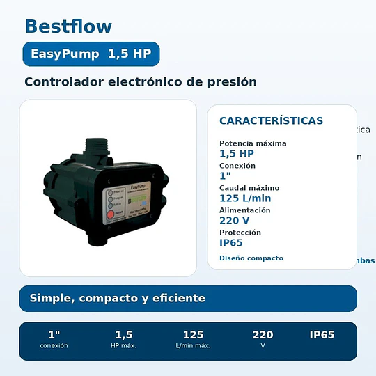 Controlador Elec. Presion EasyPump 1.5 HP - BestFlow
