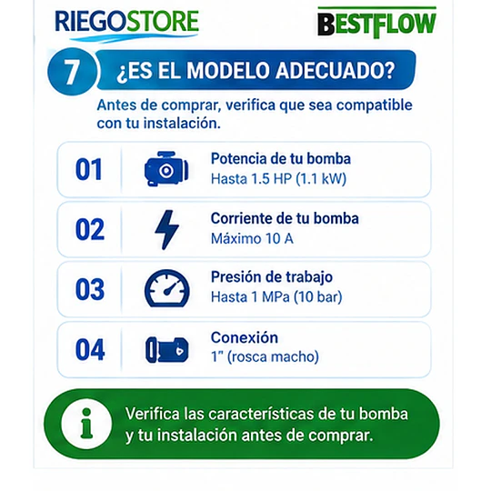 Controlador Electrónico de Presión PRESSPUMP 1.5 HP – Bestflow