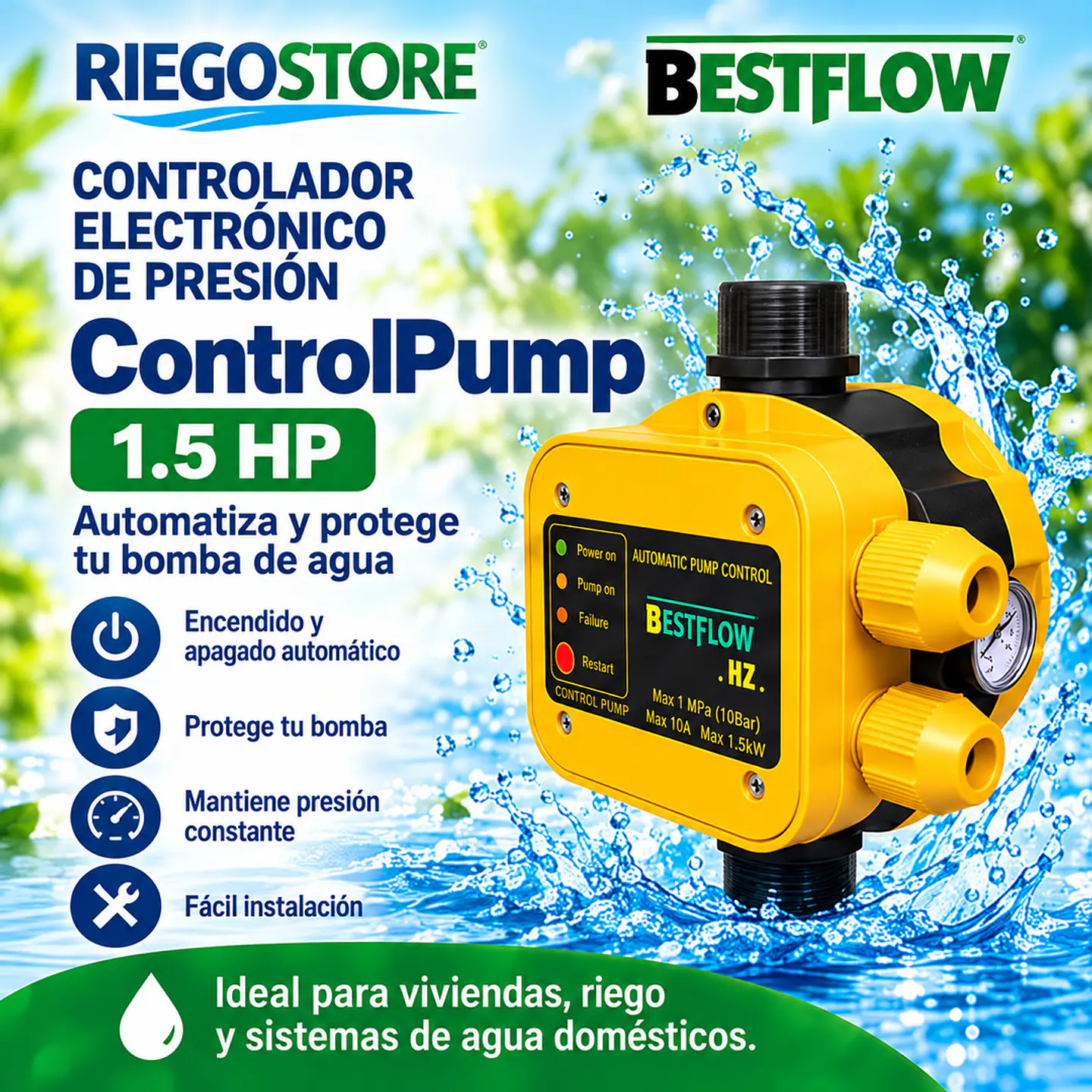 Controlador Electrónico ControlPump 1.5 HP 1