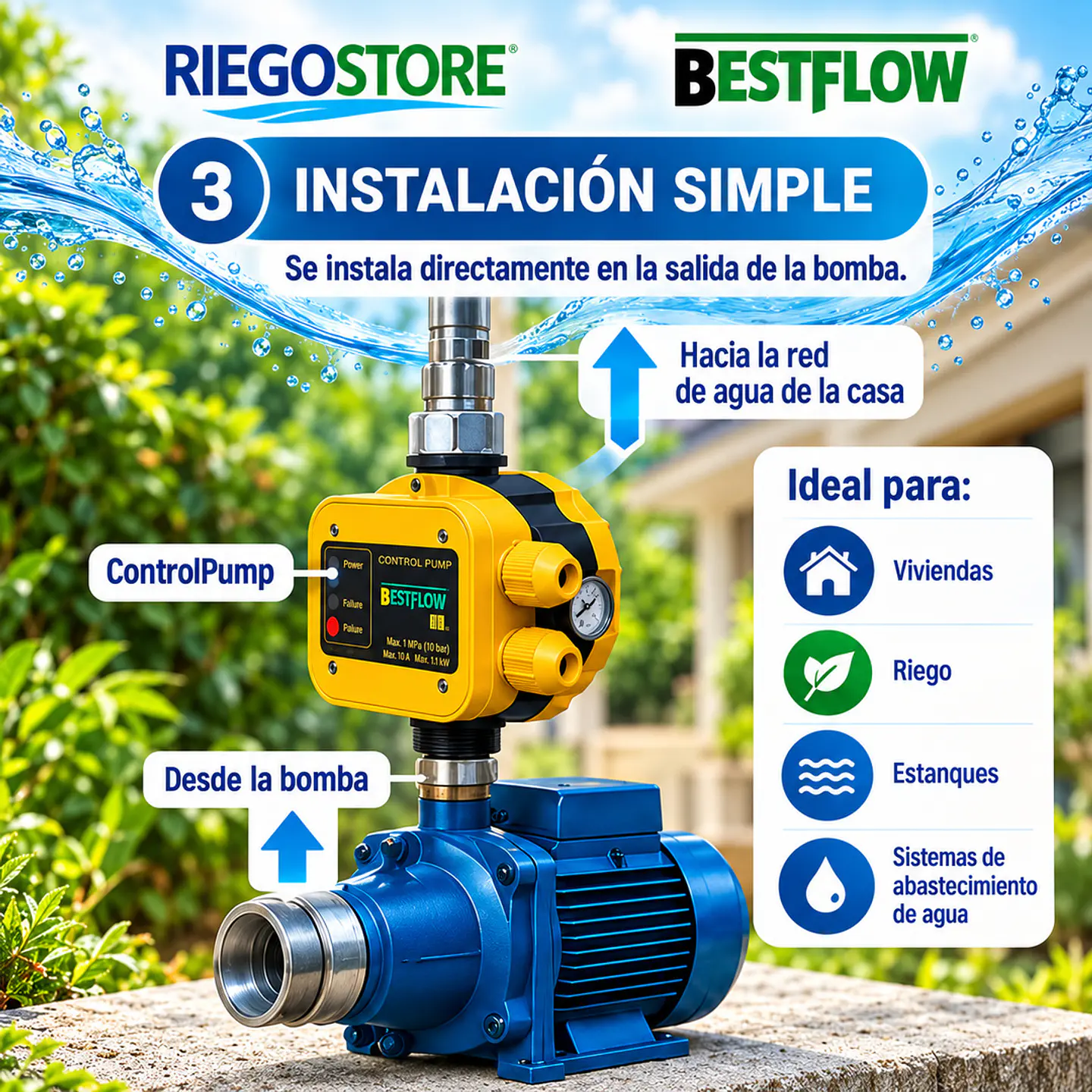Controlador Electrónico ControlPump 1.5 HP 1