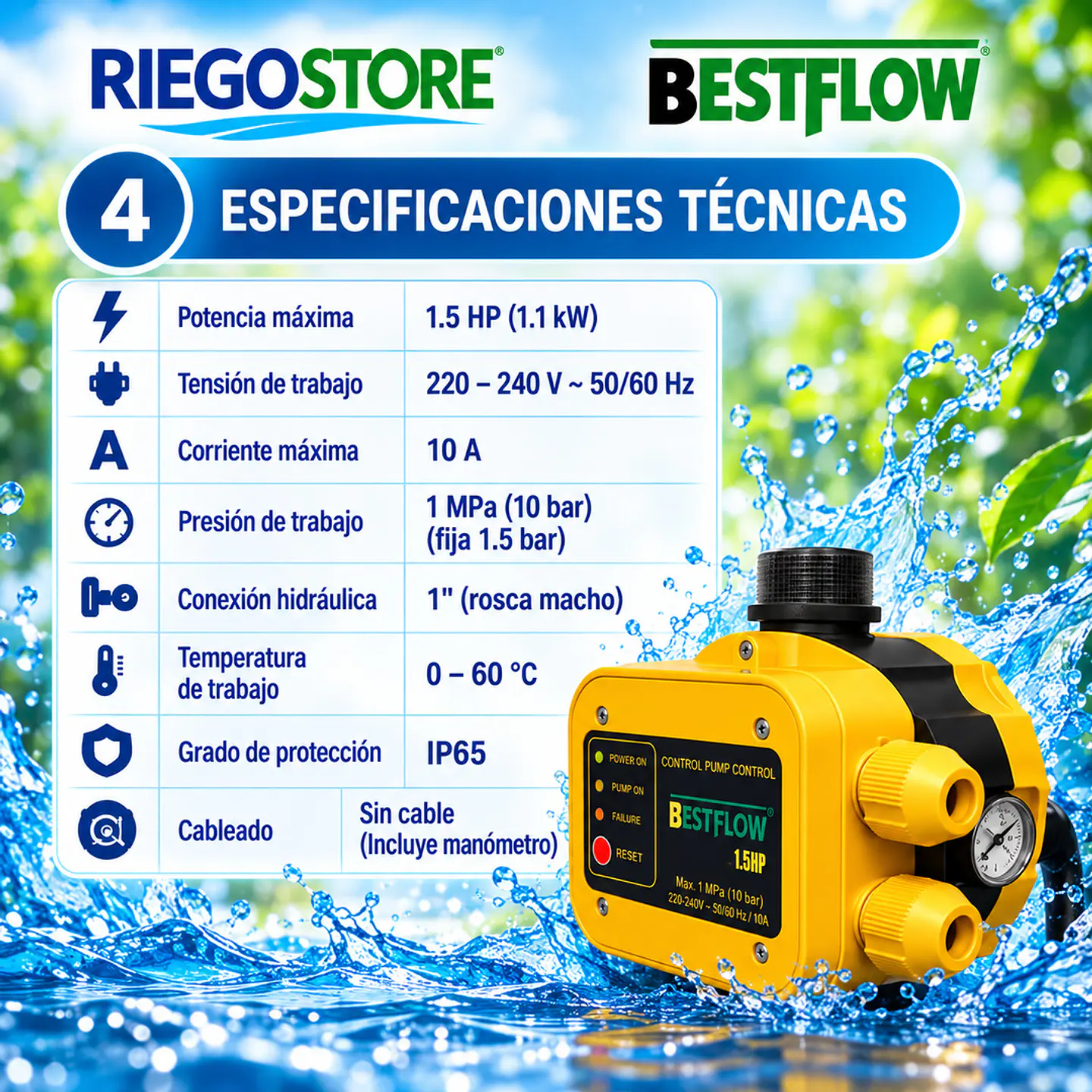 Controlador Electrónico ControlPump 1.5 HP 1
