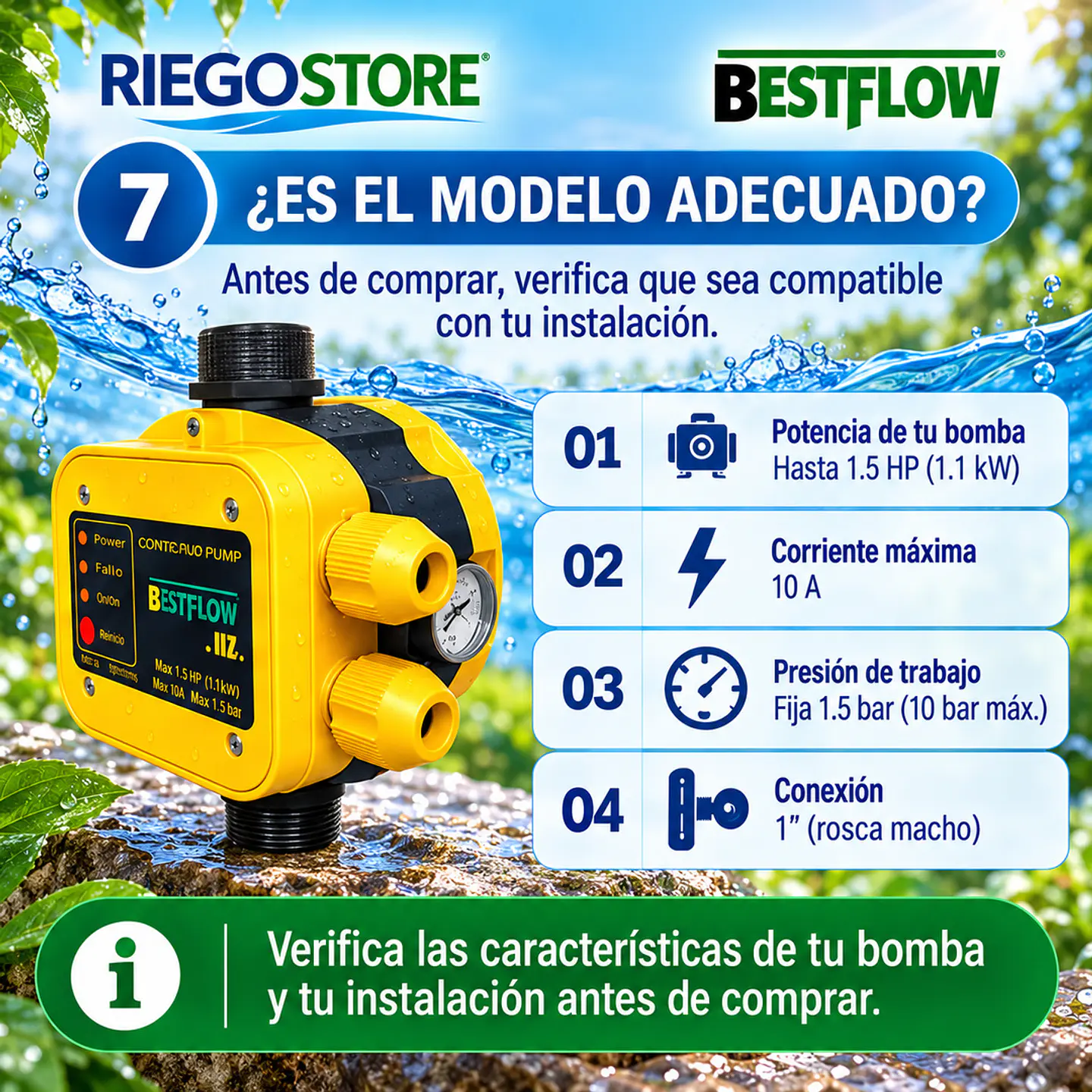 Controlador Electrónico ControlPump 1.5 HP 1