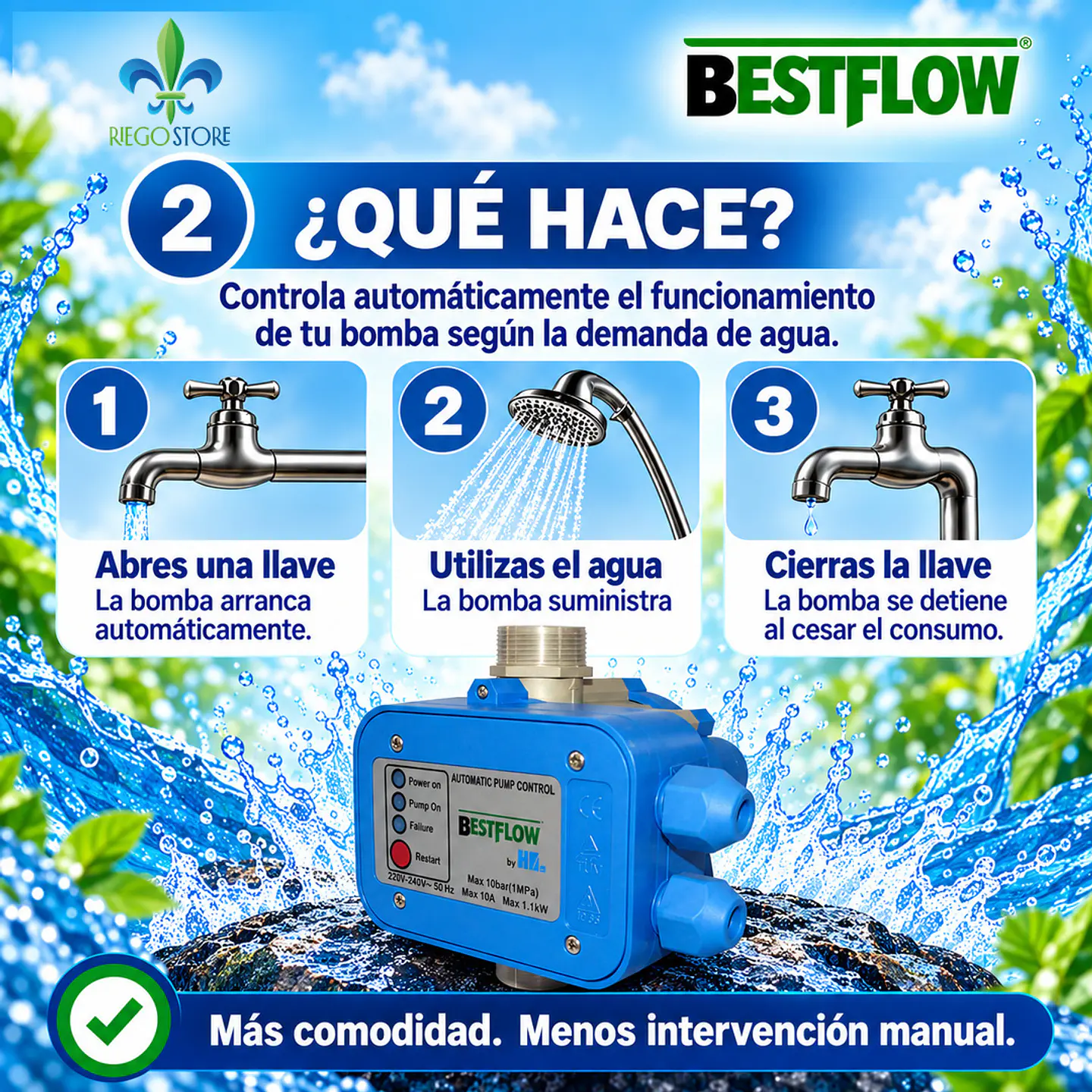 Controlador Elec. Presion AutoPump 1.5 HP - BestFlow 3