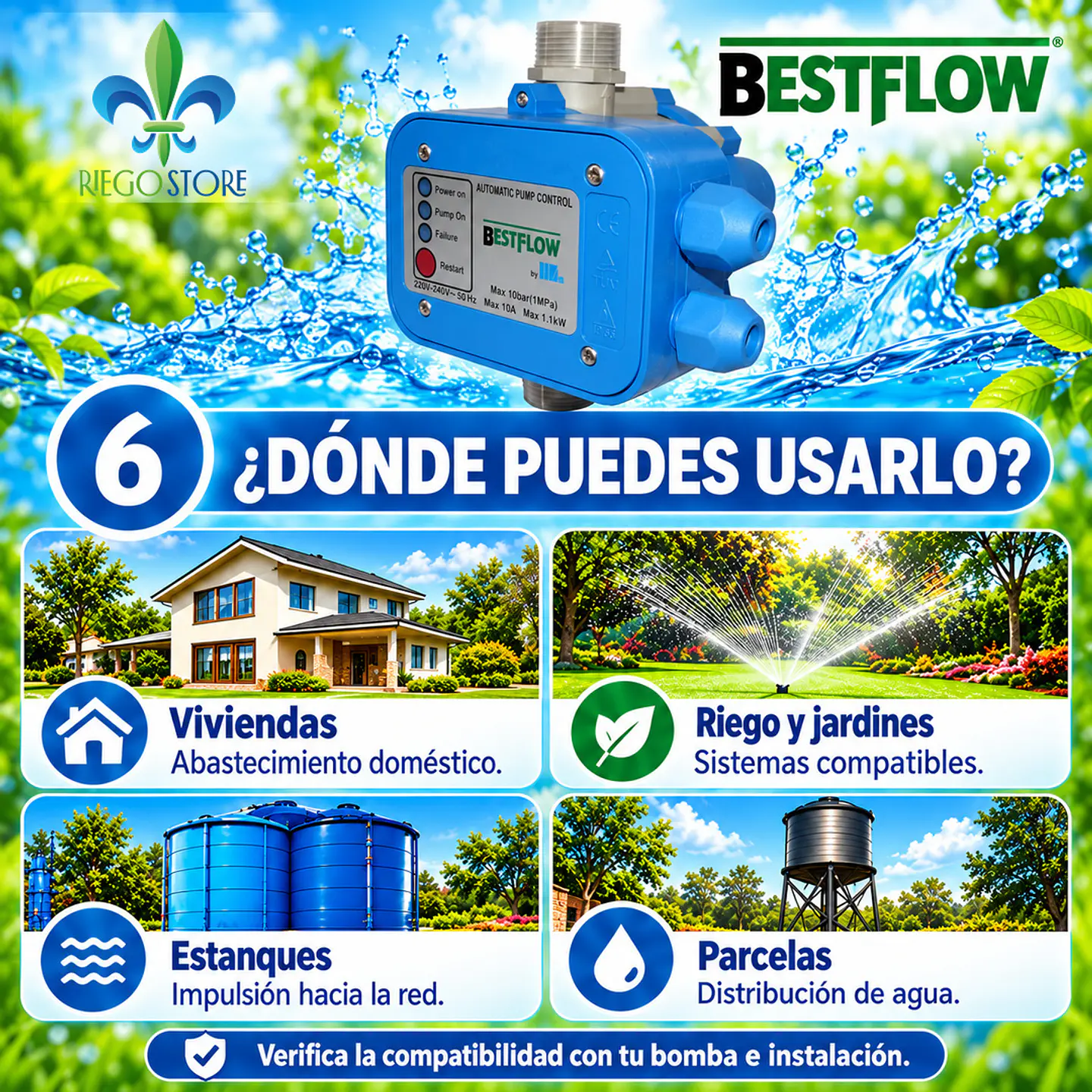 Controlador Elec. Presion AutoPump 1.5 HP - BestFlow 7