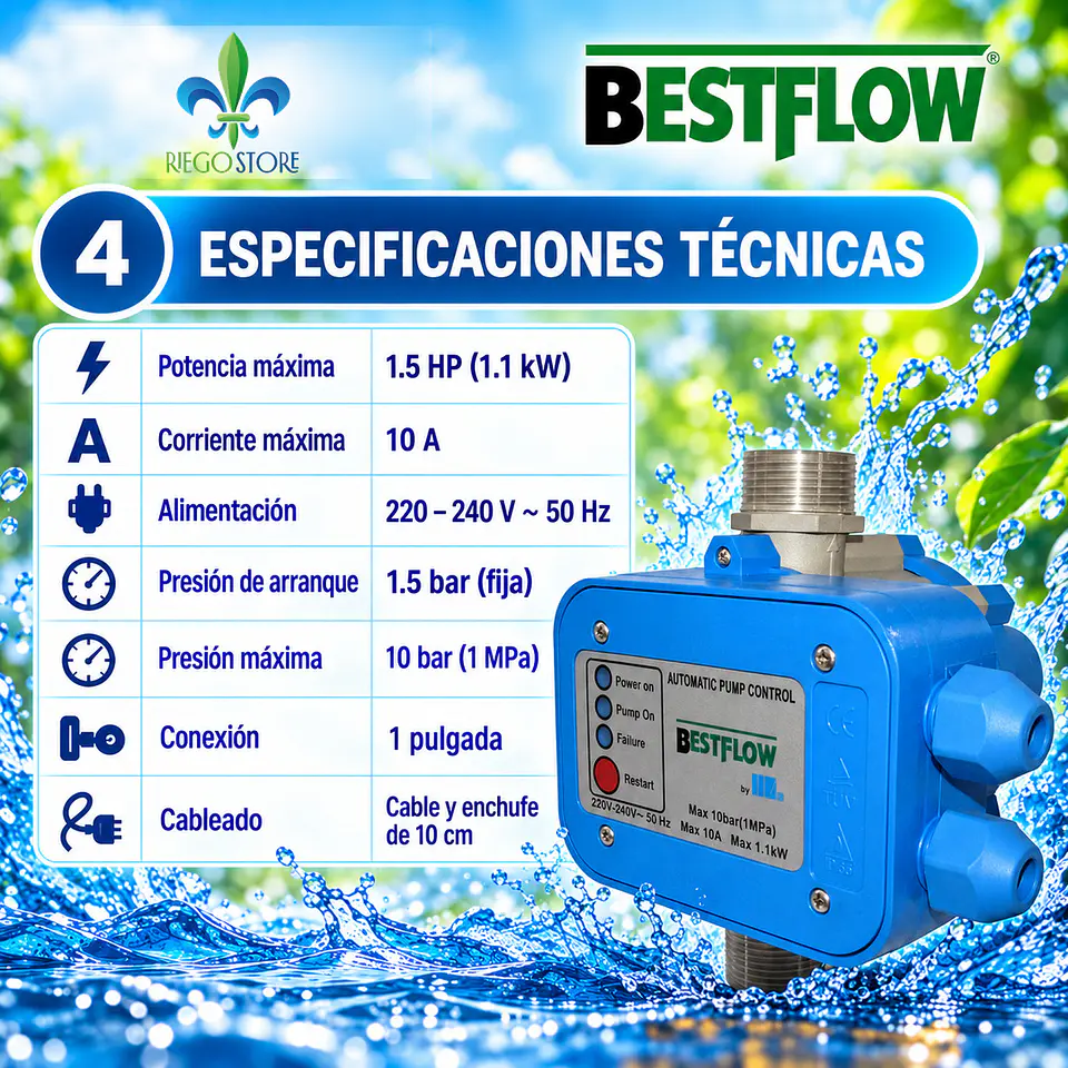 Controlador Elec. Presion AutoPump 1.5 HP - BestFlow 5