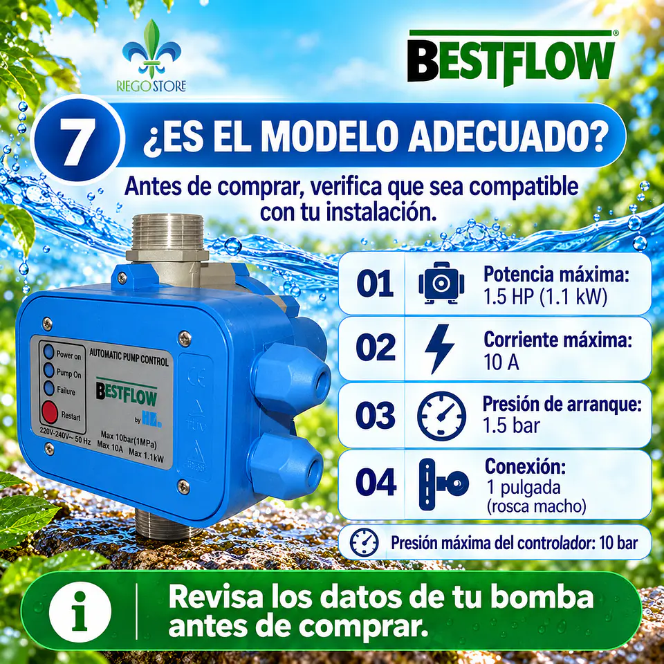 Controlador Elec. Presion AutoPump 1.5 HP - BestFlow 8
