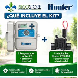 Kit de Riego Automático Hunter X2 4 Estaciones Exterior