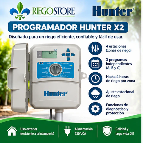 Kit de Riego Automático Hunter X2 4 Estaciones Exterior