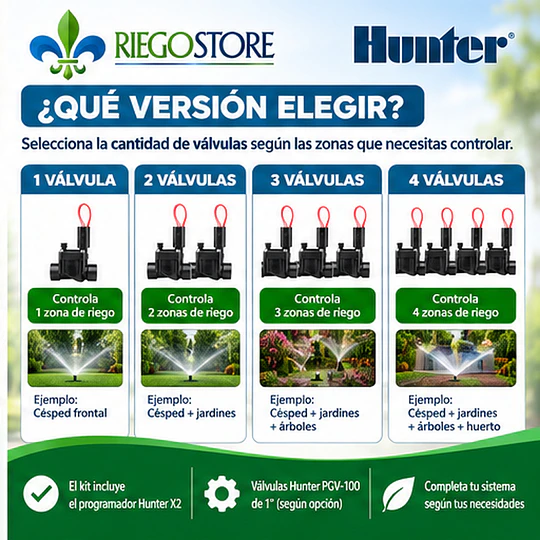 Kit de Riego Automático Hunter X2 4 Estaciones Exterior