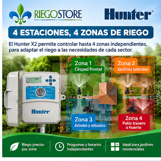 Kit de Riego Automático Hunter X2 4 Estaciones Exterior