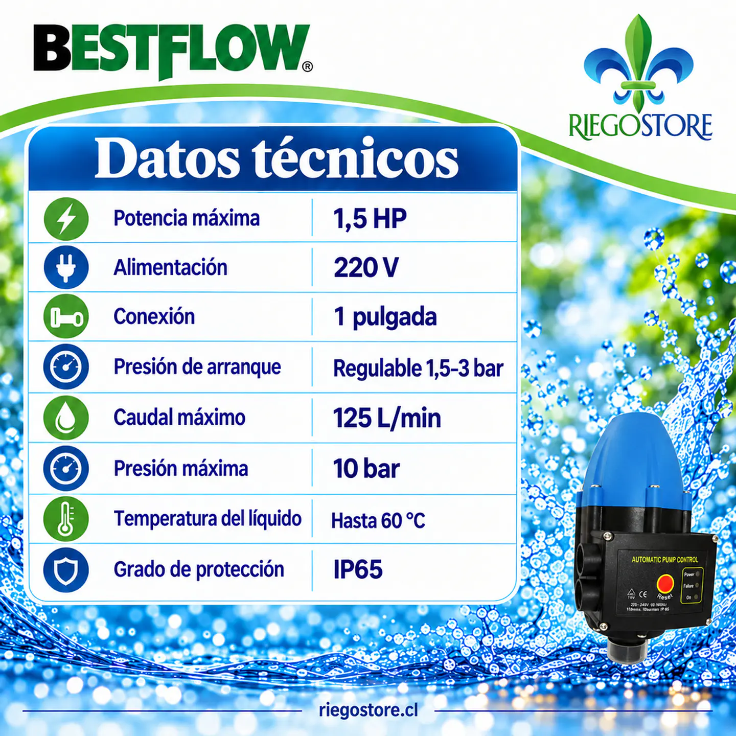 Controlador Elec. Presion DSK-2.3 Reg  - 1.5 HP - BestFlow 3