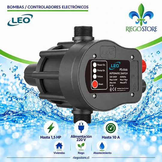 Controlador Electronico de Presion PS-04A 1.5 HP - LEO