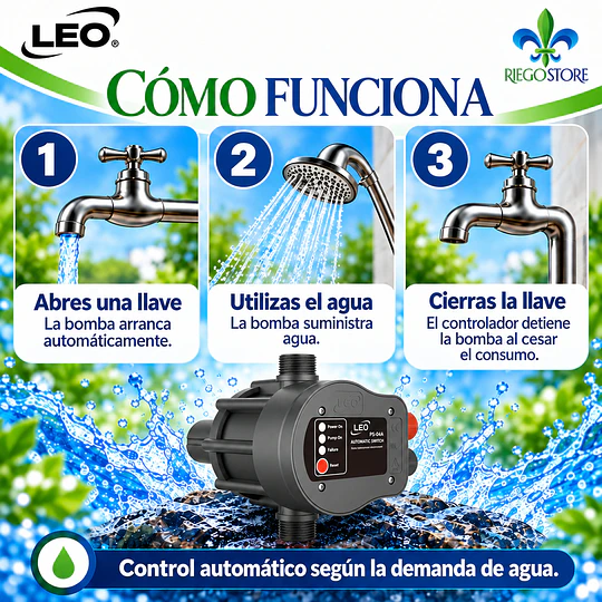 Controlador Electronico de Presion PS-04A 1.5 HP - LEO