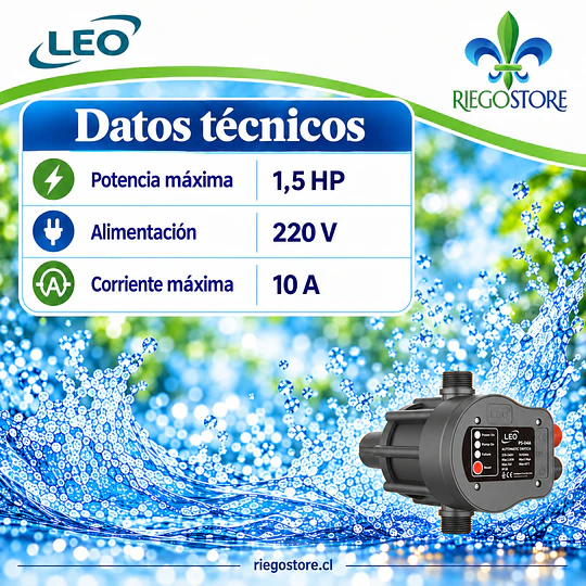 Controlador Electronico de Presion PS-04A 1.5 HP - LEO