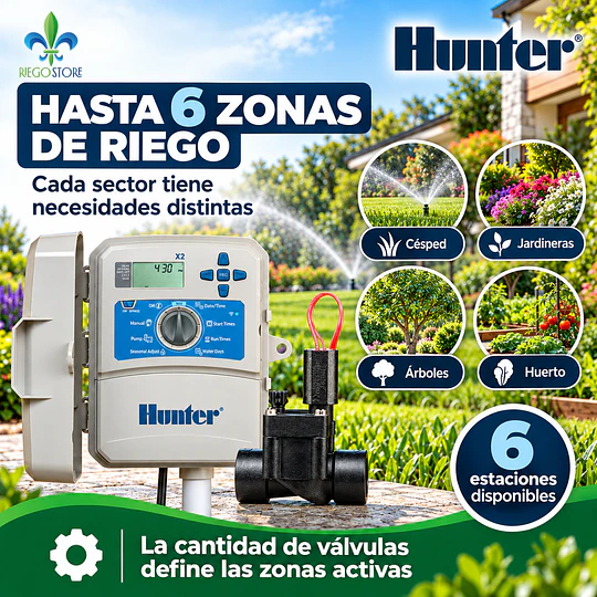 Kit Riego Automático Hunter X2 6 Estaciones