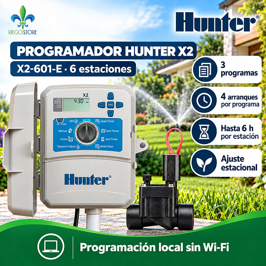 Kit Riego Automático Hunter X2 6 Estaciones