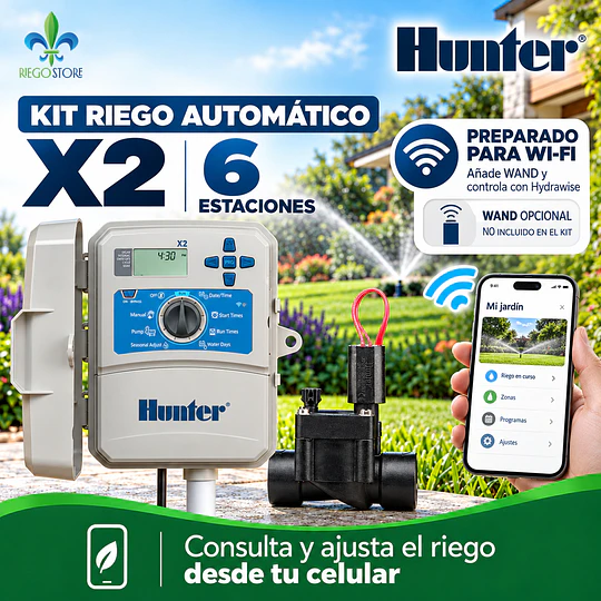 Kit Riego Automático Hunter X2 6 Estaciones