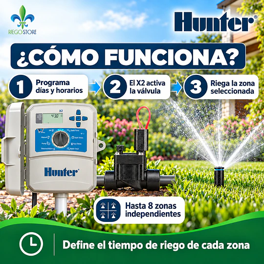 Kit Riego Automático Hunter X2 8 Estaciones
