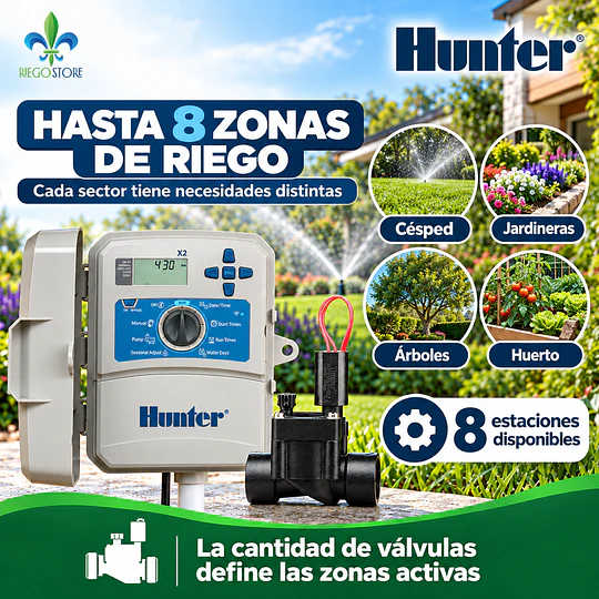 Kit Riego Automático Hunter X2 8 Estaciones