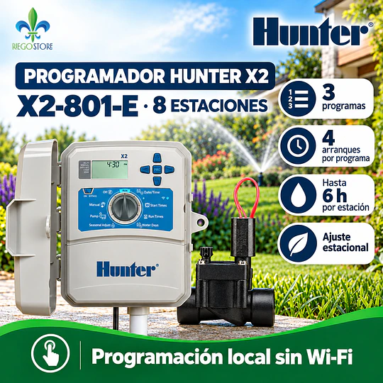 Kit Riego Automático Hunter X2 8 Estaciones
