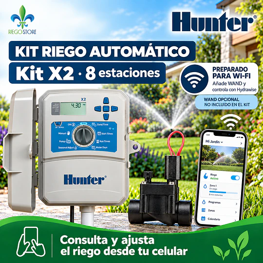 Kit Riego Automático Hunter X2 8 Estaciones