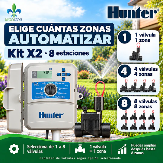Kit Riego Automático Hunter X2 8 Estaciones