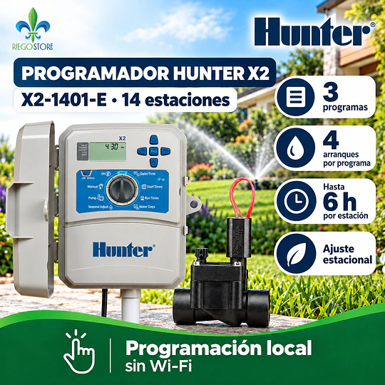 Kit Riego Automático Hunter X2 14 Estaciones