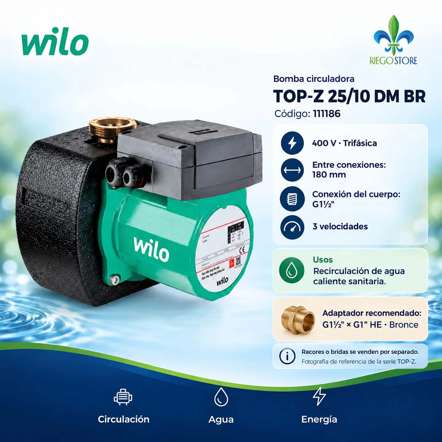 Bomba Circuladora TOP-Z 25/10 DM PN6/10 BR 1 1/2