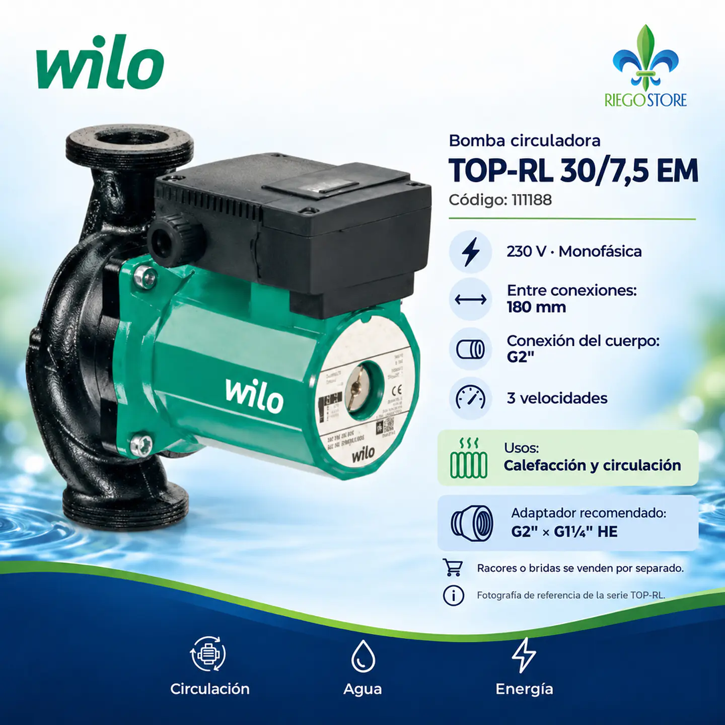Bomba Circuladora TOP-RL 30/7,5 EM PN10 1 1/4