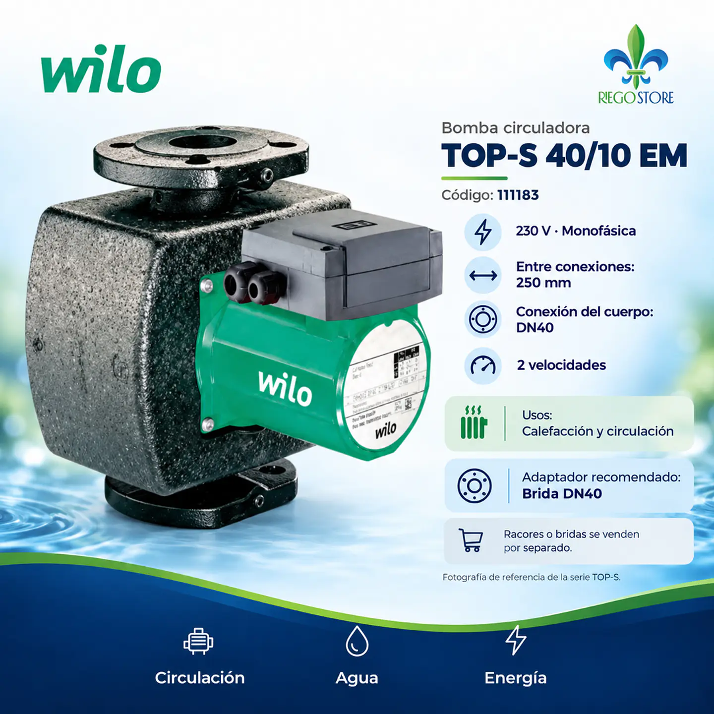 Bomba Circuladora TOP-S 40/10 EM PN10 DN40 - Wilo 1