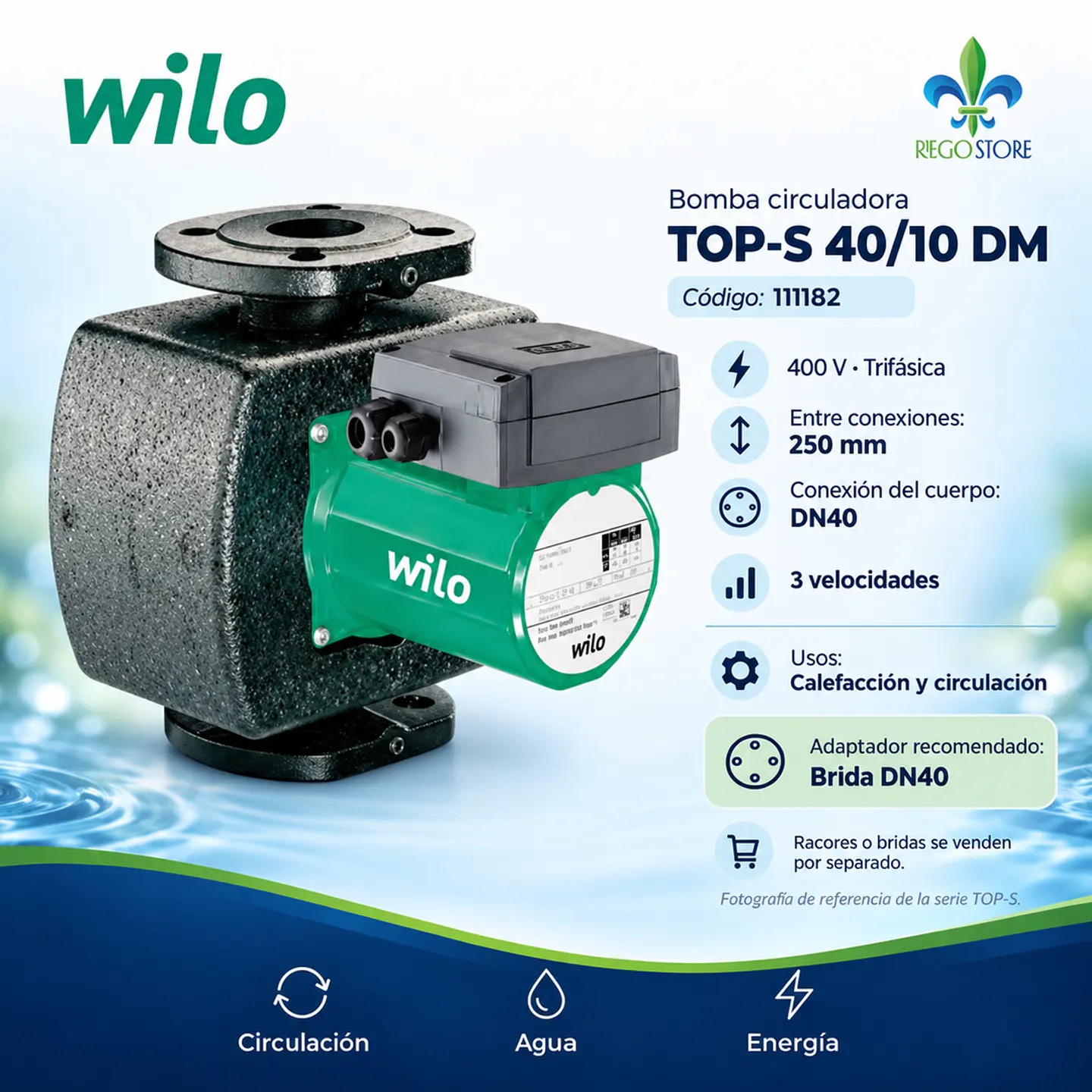 Bomba Circuladora TOP-S 40/10 DM PN10 DN40 - Wilo 1