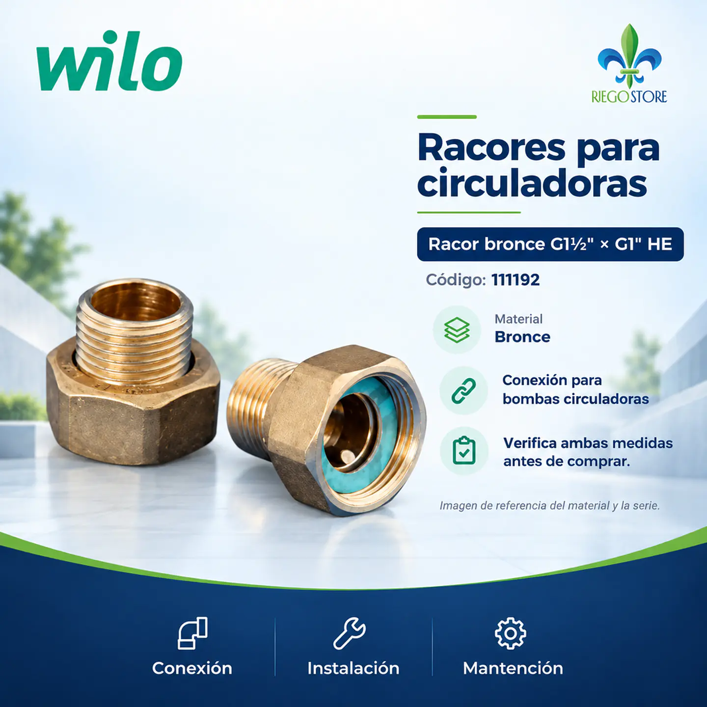 Racord Bronce G1½″ × G1″ HE - Wilo 1