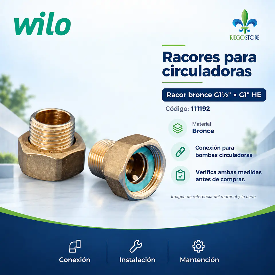 Racord Bronce G1½″ × G1″ HE - Wilo 1