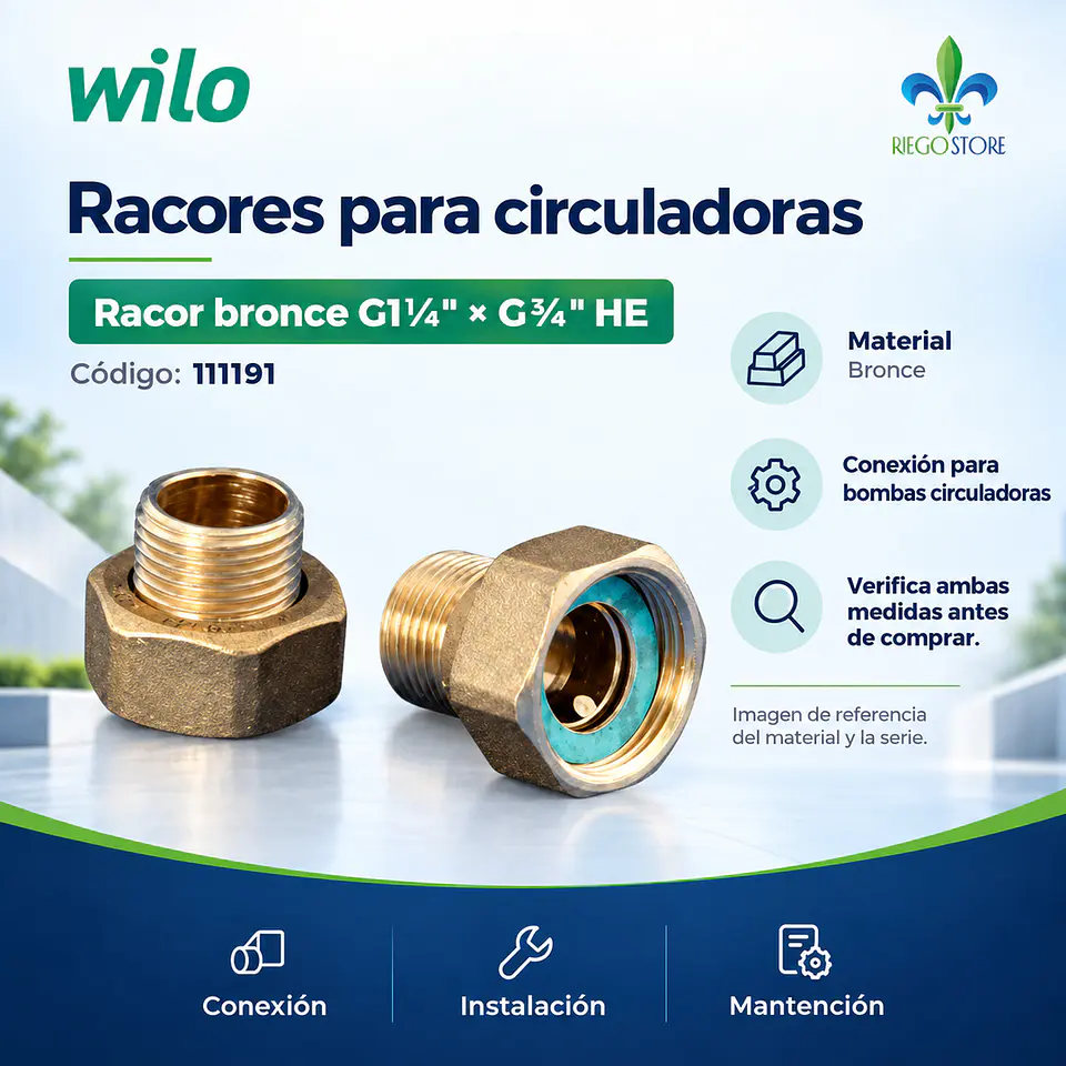 Racord Bronce G1¼″ × G¾″ HE - Wilo 1