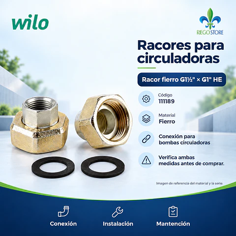 Racord Fierro G1½″ × G1″ HE - Wilo